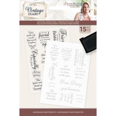 Crafter's Companion Vintage Diary Clear Stamps - Adorning Sentiments